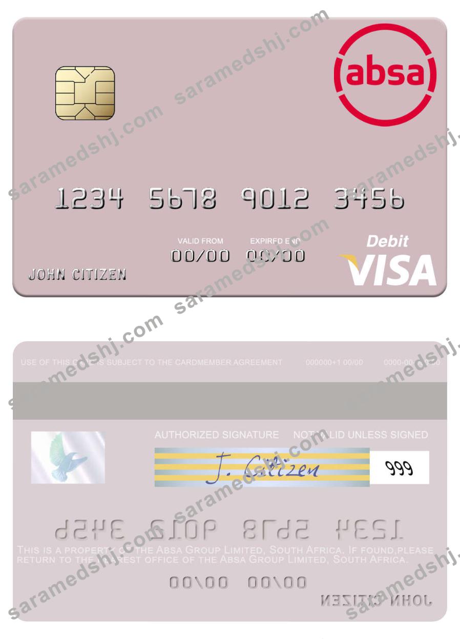 South Africa Absa Group Limited visa debit card